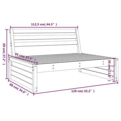 Sofá de centro para jardim 120x80 cm pinho maciço branco