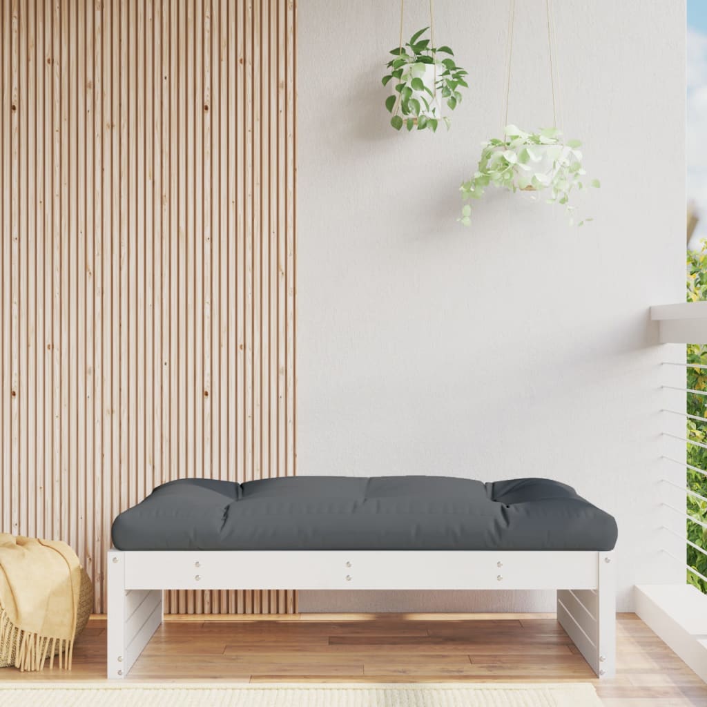 Apoio de pés para jardim 120x80 cm pinho maciço branco