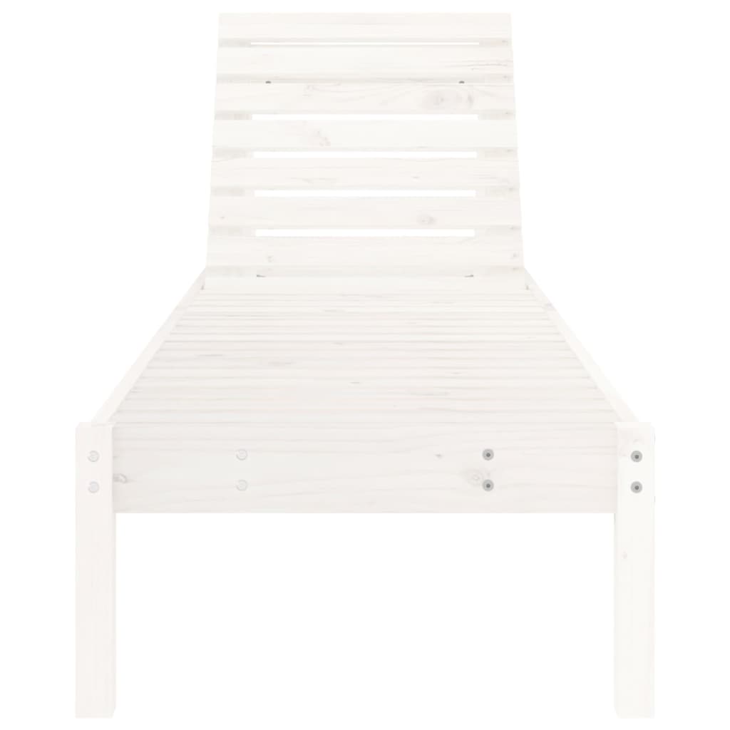 Espreguiçadeiras 2 pcs 199,5x60x74 cm pinho maciço branco