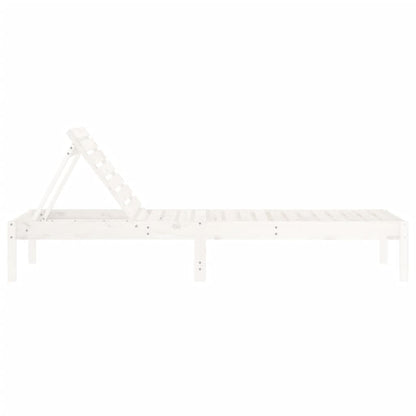 Espreguiçadeiras 2 pcs 199,5x60x74 cm pinho maciço branco