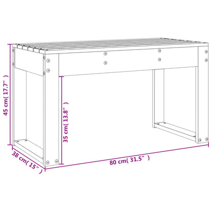 Banco de jardim 80x38x45 cm madeira de pinho maciça branco