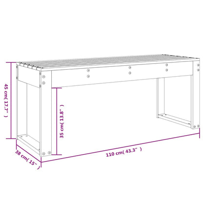 Banco de jardim 110x38x45 cm pinho maciço castanho-mel