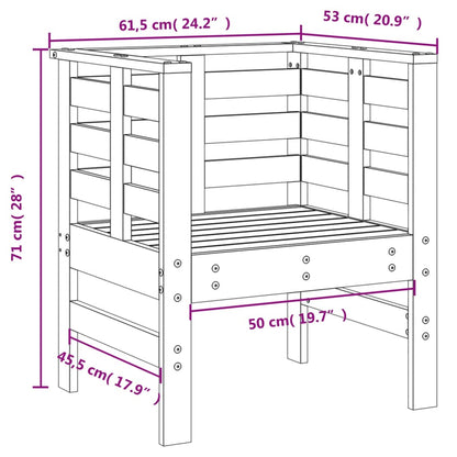 Cadeiras de jardim 2 pcs 61,5x53x71 cm pinho maciço cinzento