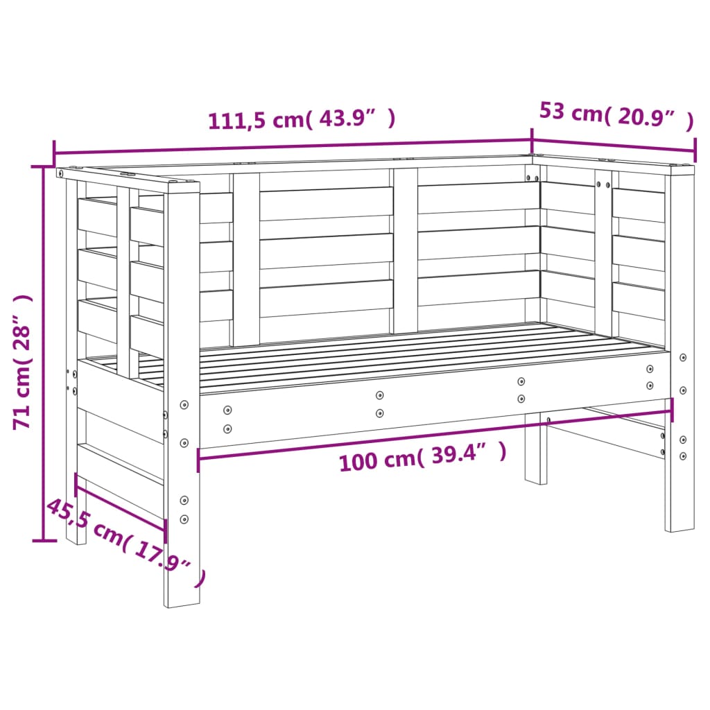 3 pcs conjunto lounge de jardim madeira de pinho maciça