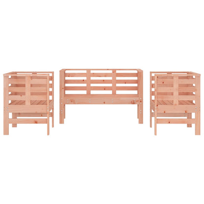 3 pcs conjunto lounge de jardim madeira de douglas maciça