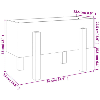 Vaso/floreira de jardim 62x30x38 cm pinho maciço castanho-mel