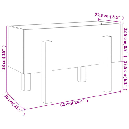 Vaso/floreira de jardim 62x30x38 cm pinho maciço preto