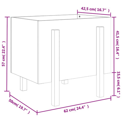 Vaso/floreira de jardim 62x50x57 cm madeira de pinho maciça