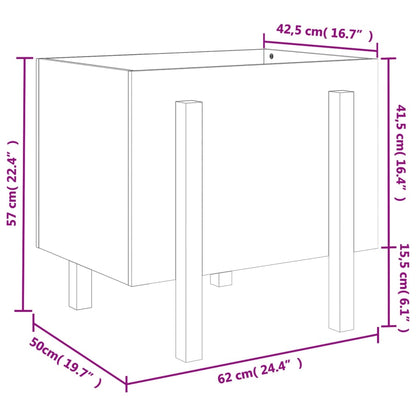 Vaso/floreira de jardim 62x50x57 cm pinho maciço branco