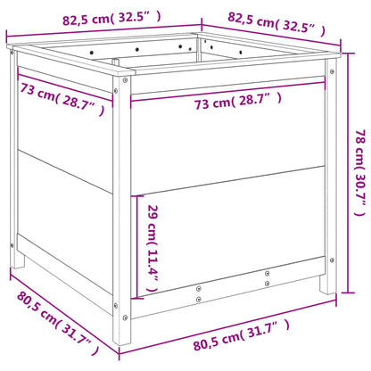 Vaso/floreira jardim 82,5x82,5x78 cm pinho maciço castanho-mel