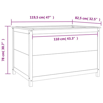 Canteiro elevado de jardim 119,5x82,5x78 cm pinho maciço cinza