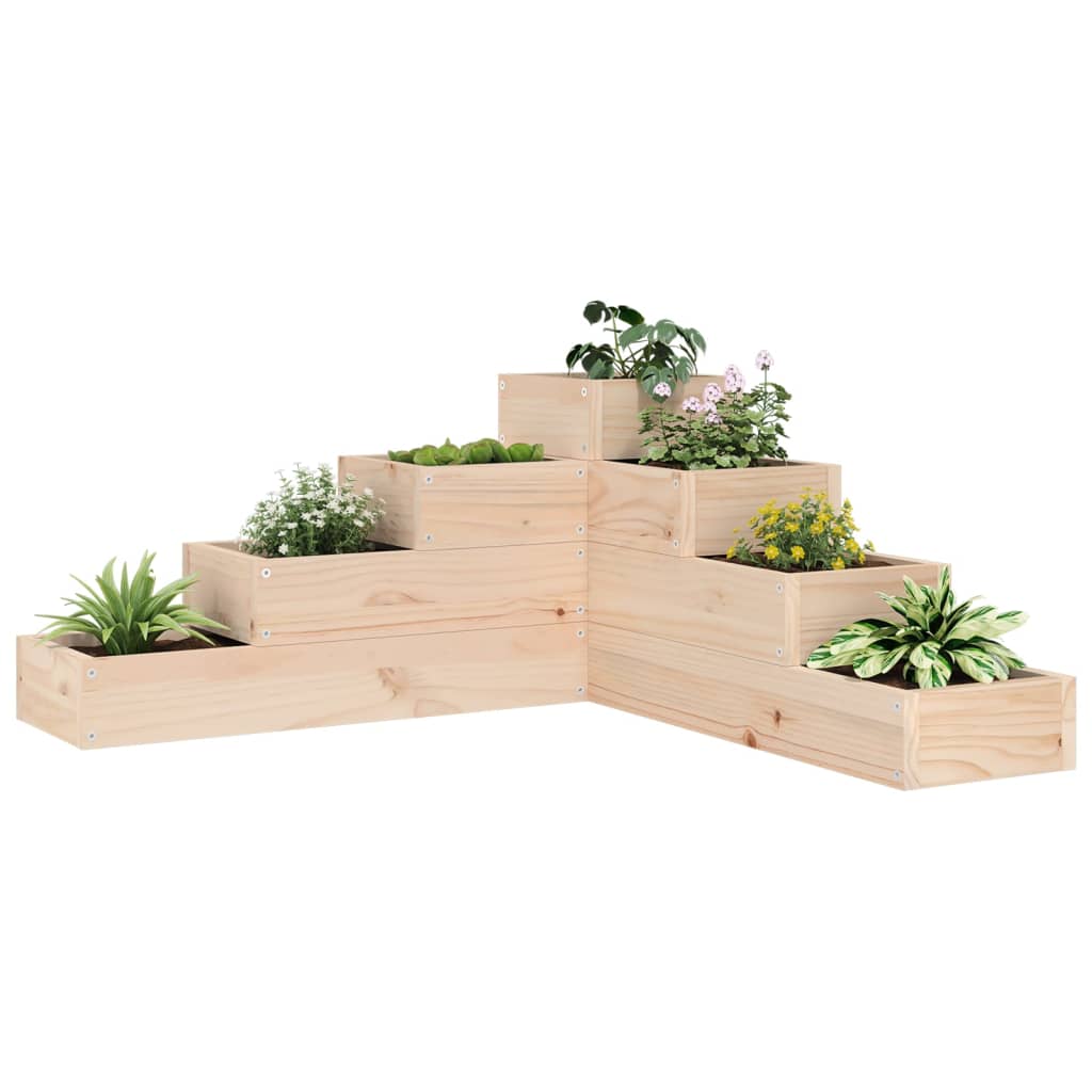 Floreira de jardim com 4 níveis 80,5x79x36 cm pinho maciço