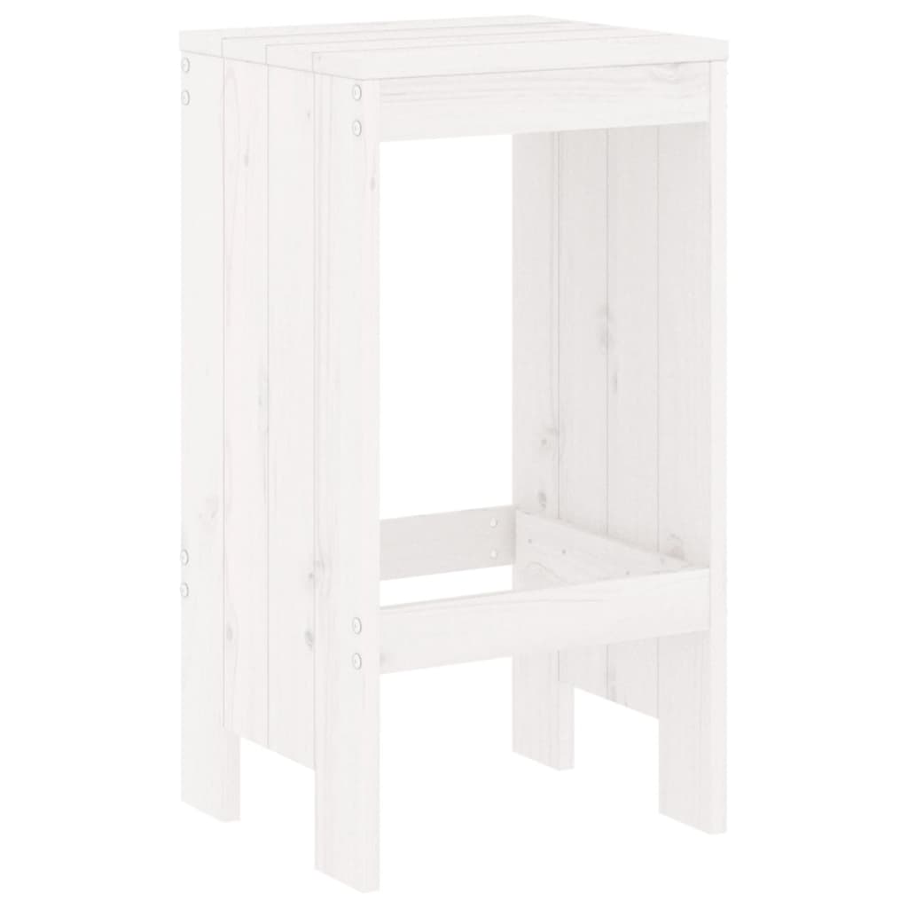 Bancos de bar 2 pcs 40x36x75 cm madeira de pinho maciça branco