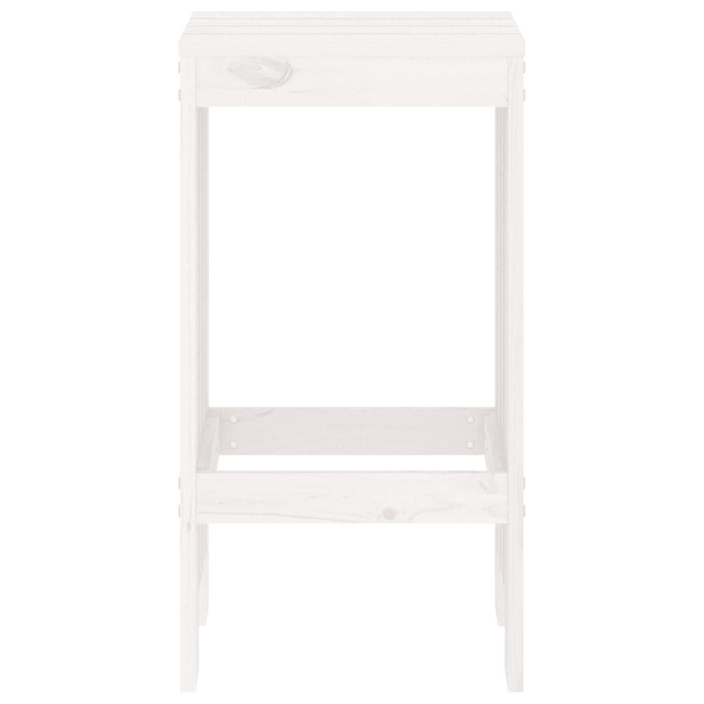 Bancos de bar 2 pcs 40x36x75 cm madeira de pinho maciça branco