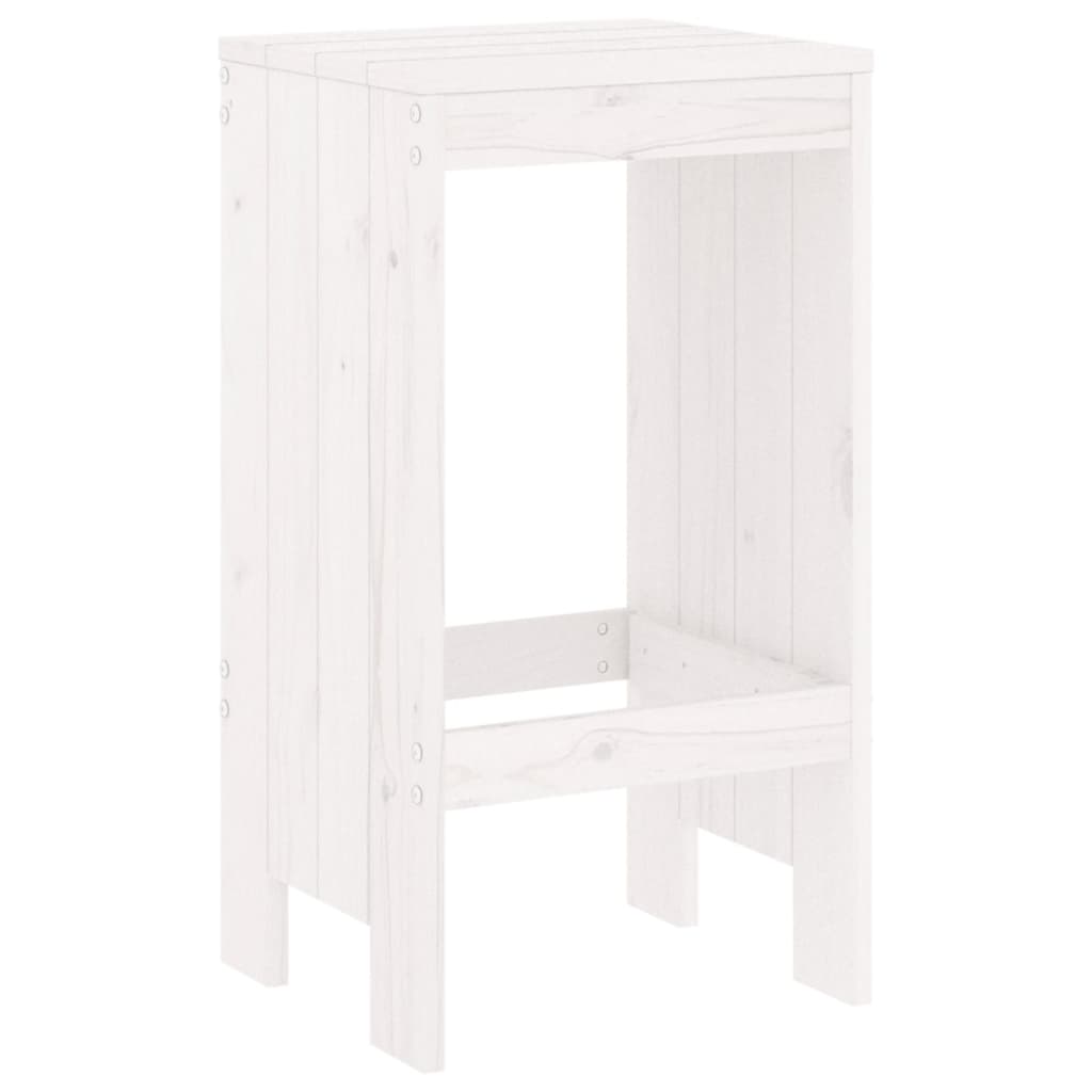 Bancos de bar 2 pcs 40x36x75 cm madeira de pinho maciça branco