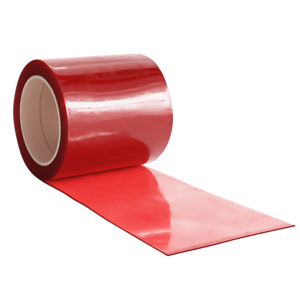 Cortina de porta 200 mm x 1,6 mm 10 m PVC vermelho