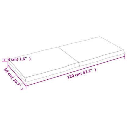 Tampo mesa 120x50x4 carvalho tratado borda viva cinza-escuro