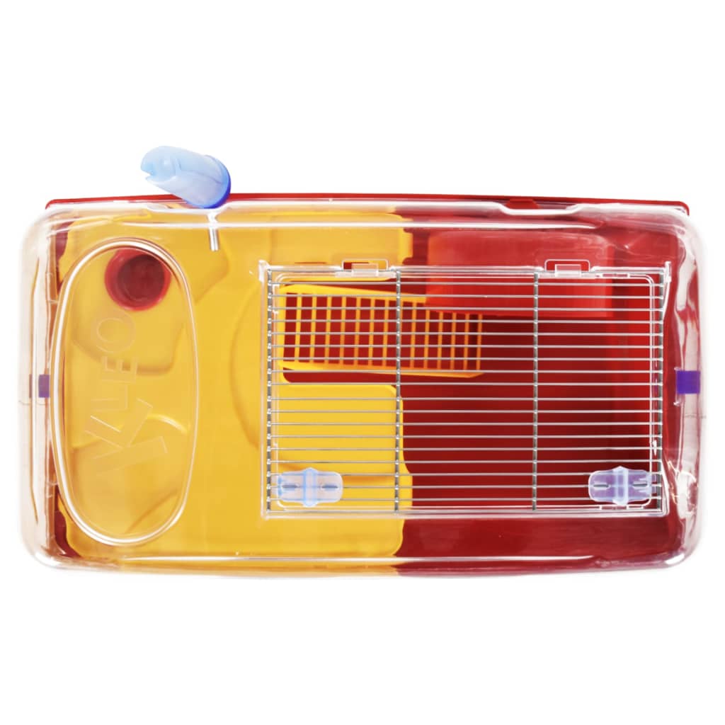 Gaiola para hamster 57x33x26 cm polipropileno vermelho