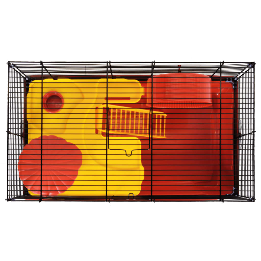 Gaiola p/ hamster 58x32x36 cm polipropileno e metal vermelho