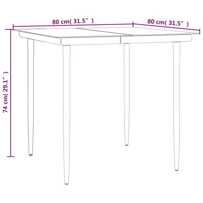 3 pcs conjunto de jantar para jardim vime PE