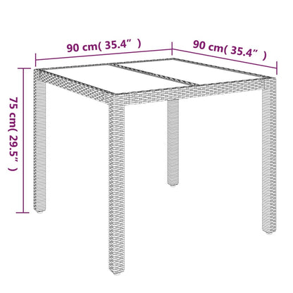 5 pcs conjunto de jantar p/ jardim c/ almofadões vime PE cinza