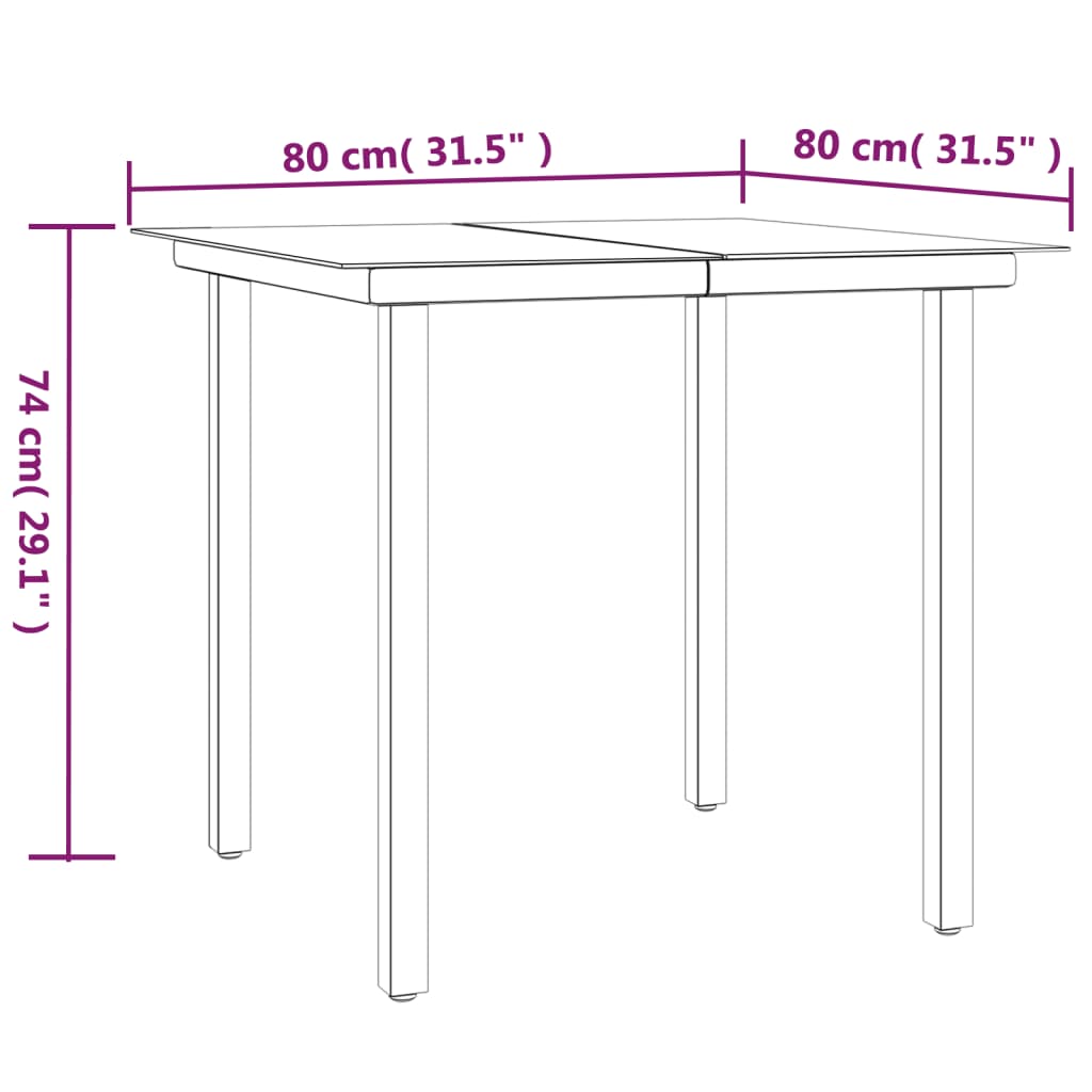 3 pcs conj. jantar p/ jardim c/ almofadões vime PE preto/cinza