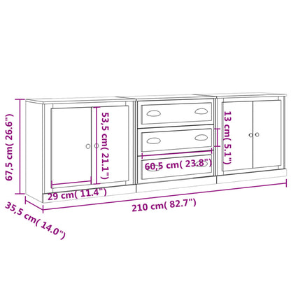 Aparador Dure de 210cm - Branco - Design Moderno