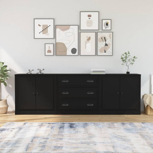 Aparador Dure de 210cm - Preto - Design Moderno