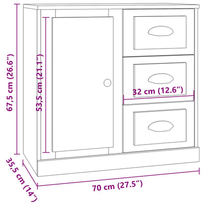 Aparadores 3 pcs derivados de madeira preto