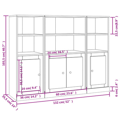 Aparador/Louceiro Pietra de 130 cm - Branco - Design Minimalista