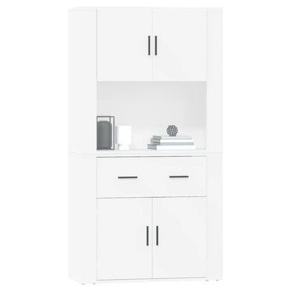 Armário Alto Clark de 4 Portas e 1 Gaveta - Branco - Design Moderno