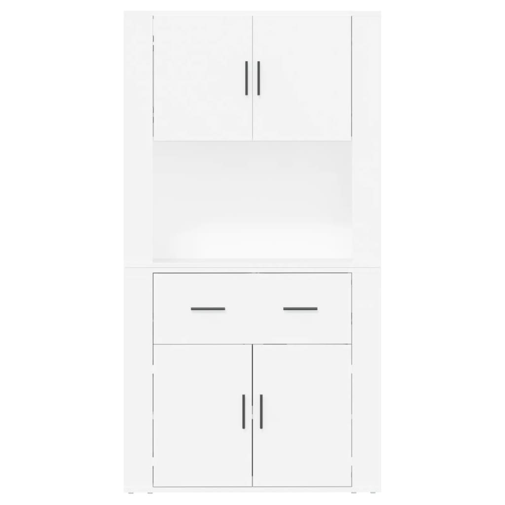 Armário Alto Clark de 4 Portas e 1 Gaveta - Branco - Design Moderno