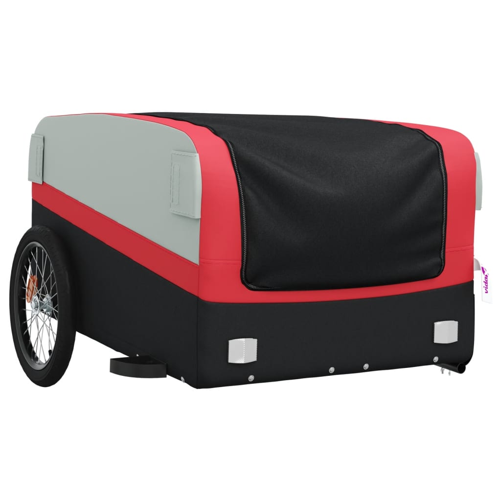 Reboque para bicicleta 45 kg ferro preto e vermelho