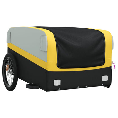 Reboque para bicicleta 45 kg ferro preto e amarelo