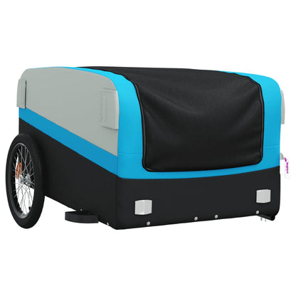 Reboque para bicicleta 45 kg ferro preto e azul