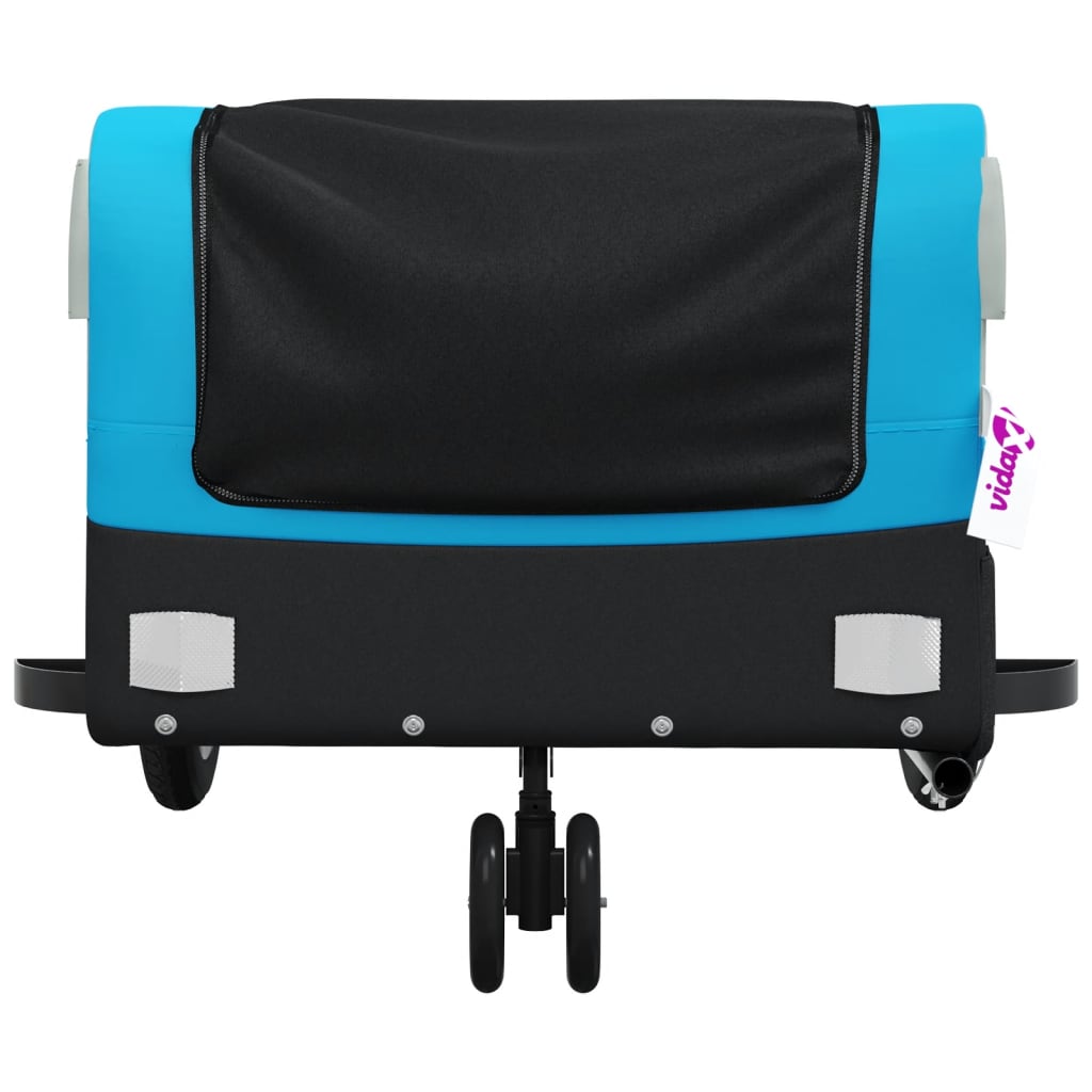 Reboque para bicicleta 30 kg ferro preto e azul