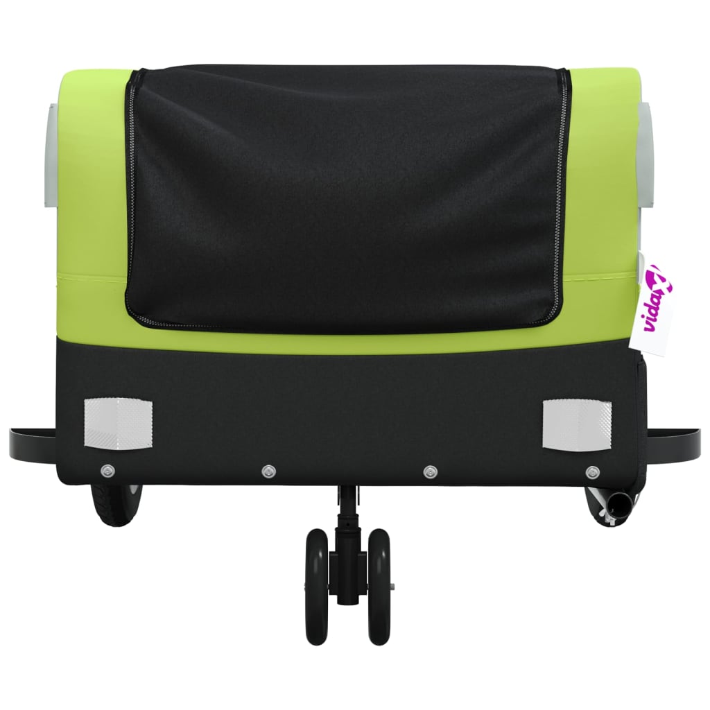 Reboque para bicicleta 30 kg ferro preto e verde