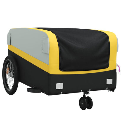 Reboque para bicicleta 45 kg ferro preto e amarelo