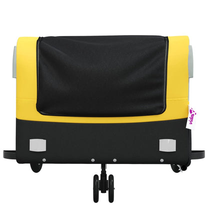 Reboque para bicicleta 45 kg ferro preto e amarelo