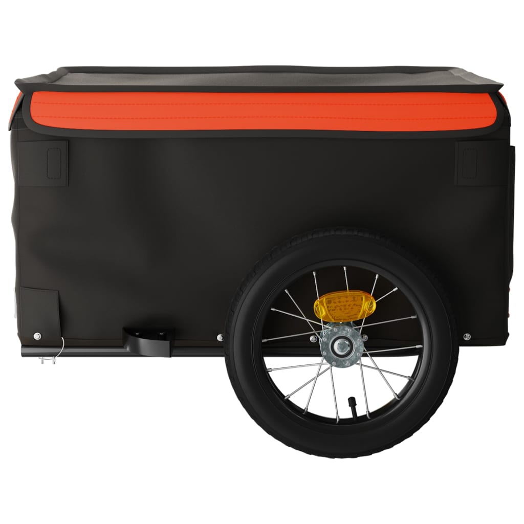 Reboque de carga para bicicleta 30 kg ferro preto e laranja