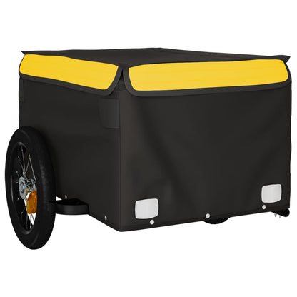 Reboque de carga para bicicleta 30 kg ferro preto e amarelo