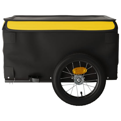 Reboque de carga para bicicleta 30 kg ferro preto e amarelo