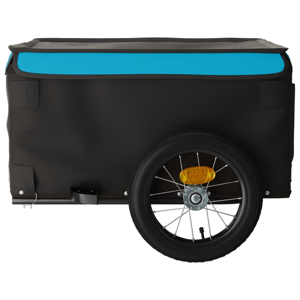 Reboque de carga para bicicleta 30 kg ferro preto e azul