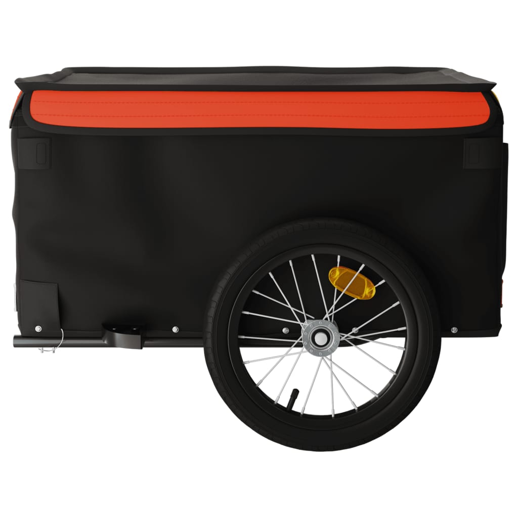 Reboque de carga para bicicleta 45 kg ferro preto e laranja