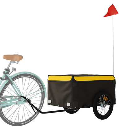 Reboque de carga para bicicleta 45 kg ferro preto e amarelo