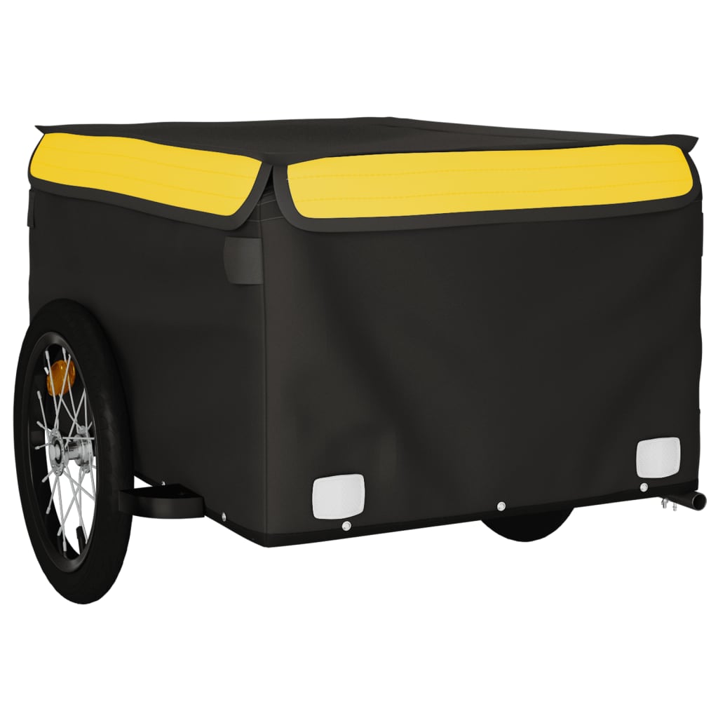 Reboque de carga para bicicleta 45 kg ferro preto e amarelo