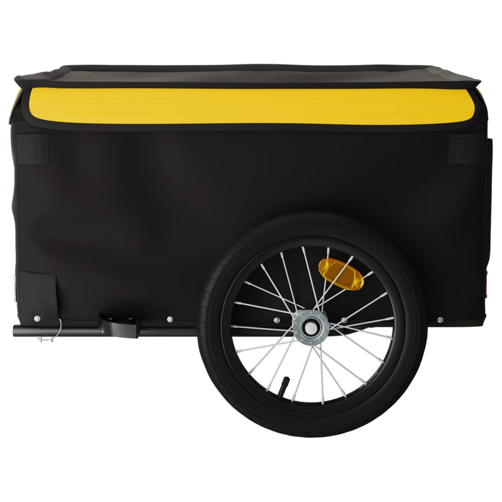 Reboque de carga para bicicleta 45 kg ferro preto e amarelo