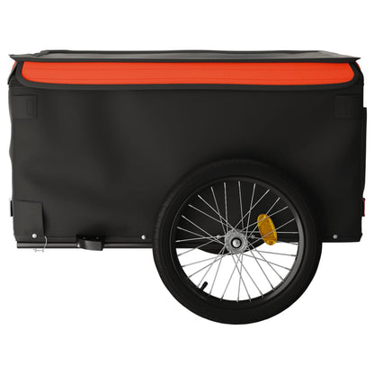 Reboque de carga para bicicleta 45 kg ferro preto e laranja