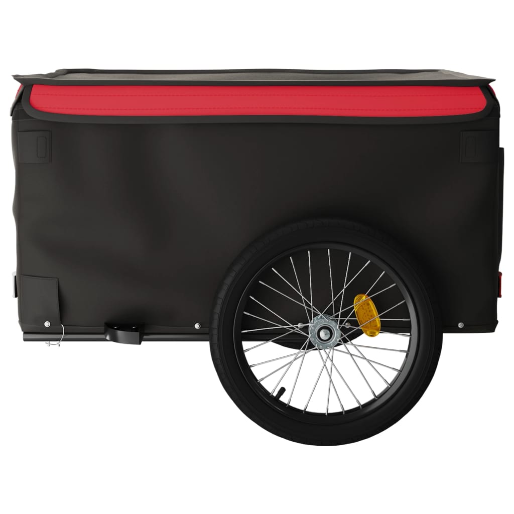 Reboque de carga para bicicleta 45 kg ferro preto e vermelho