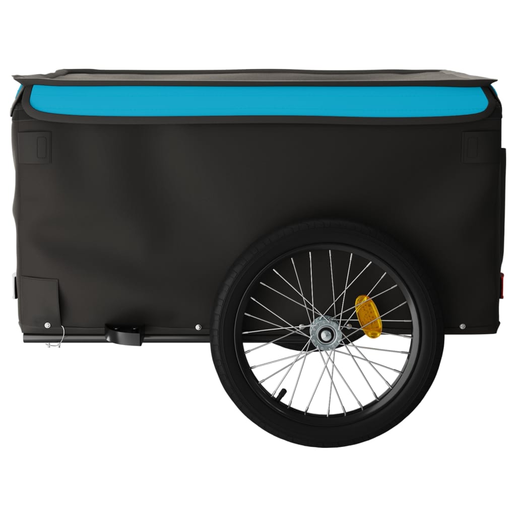 Reboque de carga para bicicleta 45 kg ferro preto e azul